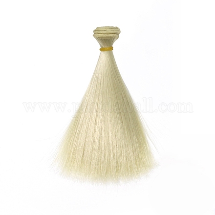 Cheveux de perruque de poupée de coiffure longue et droite en plastique DOLL-PW0001-033-15-1