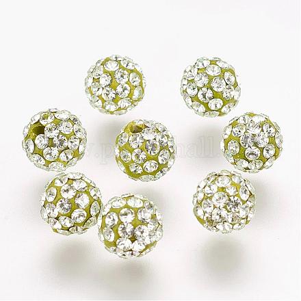 Halb gebohrte tschechische Kristall Strass Pave Disco Ball Perlen RB-A059-H6mm-PP8-238-1