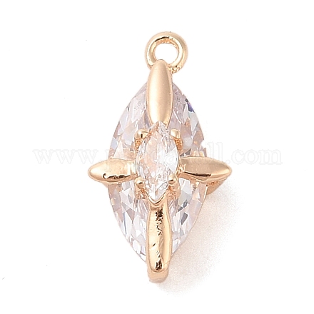 Подвески из прозрачного стекла с инкрустацией из латуни KK-S388-28G-1