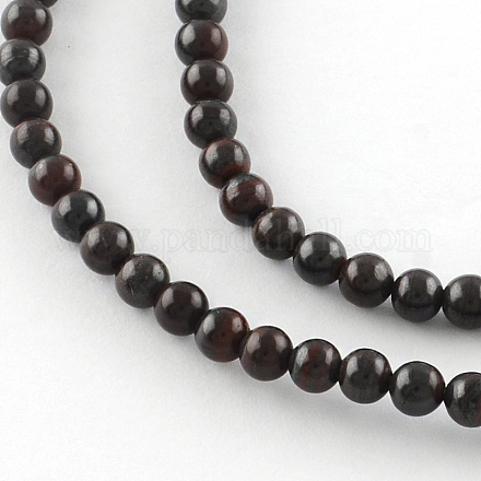 Round Natural Red Tiger Iron Beads Strands G-R323-4mm-02-1