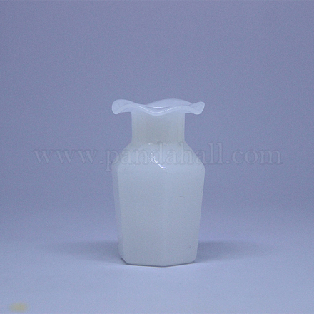 Adornos en miniatura de jarrón de vidrio de borosilicato alto de jade de imitación BOTT-PW0001-149A-1