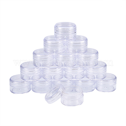 Benecreat 16 paquete de 20 ml de plástico transparente vacío contenedor de almacenamiento de cuentas frasco con tapas redondeadas de rosca para cuentas CON-BC0004-22A-43x28-1