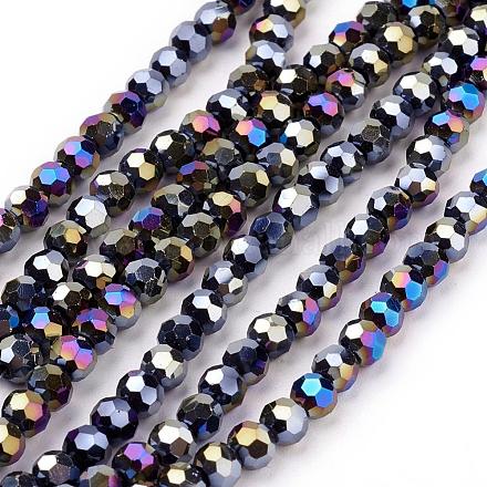 Chapelets de perles en verre électroplaqué EGLA-R016-4m-11-1