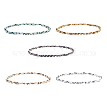 Stretch-Armband mit runden Glasperlen für Frauen BJEW-JB07911-1