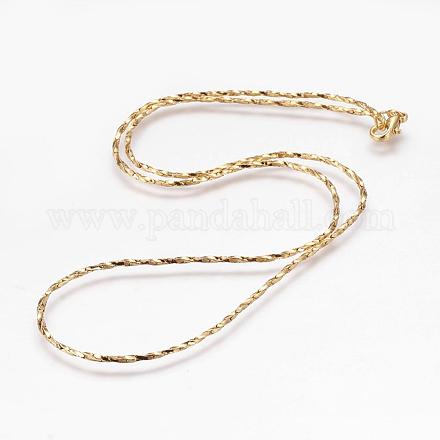真鍮製ネックレス作り  コロナチェーン  カニカン付き  ゴールドカラー  18.1インチ（46.1cm）  1.4mm MAK-L010-07G-1