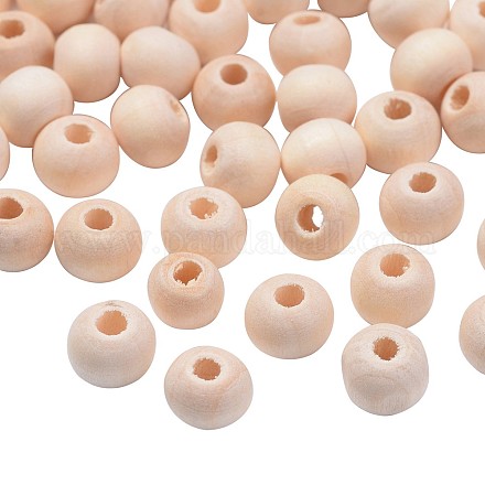 Perles rondes en bois non fini X-WOOD-Q008-6mm-LF-1