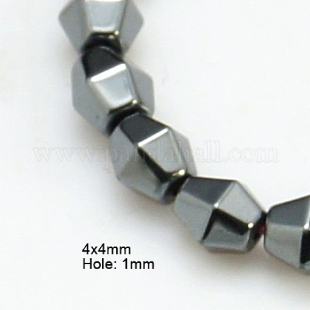 Chapelets de perles en hématite synthétique sans magnétiques G-C120-4x4mm-1