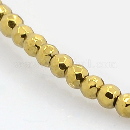 Sfaccettate rotonde perle ematite sintetico non magnetico fili G-P061-73-2mm-G-1