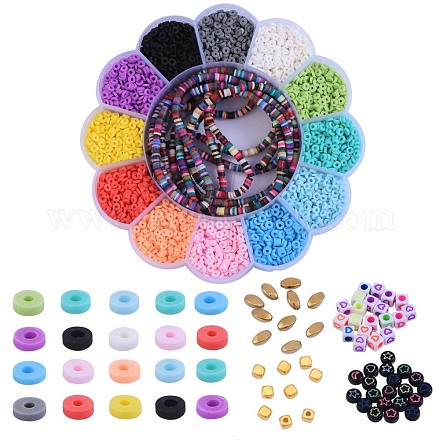 108g 12 couleurs perles en pâte polymère faites à la main CLAY-SZ0001-37-1
