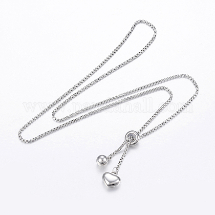 Adjustable 304 Stainless Steel Lariat Necklaces NJEW-L453-19D-1