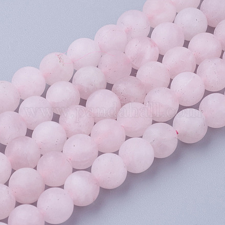Rosa naturale fili di perle di quarzo G-G735-59F-6mm-1