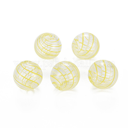 Perles de globe en verre soufflé à la main transparent GLAA-T012-35A-01-1