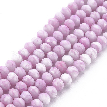 Opaque Baking Painted Glass Beads Strands EGLA-N006-009A-A03-1