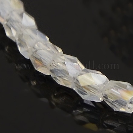 Couleur ab verre plaqué perles de batterie facettes brins GLAA-A032-3mm-AB07-1