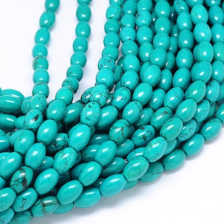 Howlite naturelle rangées de perles ovales X-TURQ-E022-13-12x8mm-1