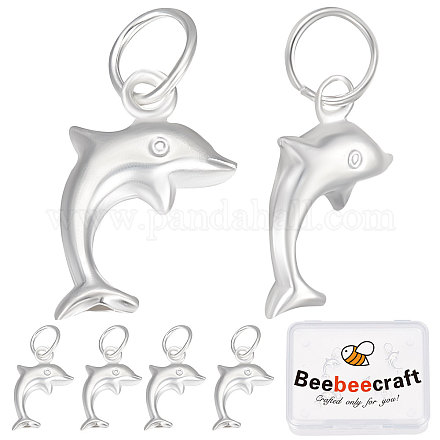 Beebeecraft 5Pcs 925 Sterling Silver Dolphin Charms STER-BBC0001-54-1