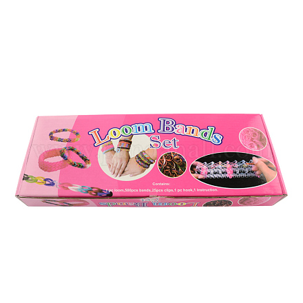 Meistverkaufte Kinderspielzeug diy bunten Gummibändern Webstuhl-Kit mit Zubehör DIY-R018-02-1