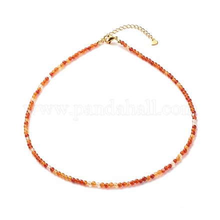 Colliers de perles de cornaline naturelle pour femmes NJEW-JN03789-02-1