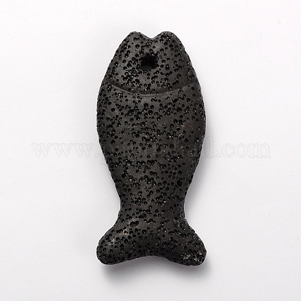 Synthetic Lava Rock Big Fish Big Pendants G-O025-01F-1