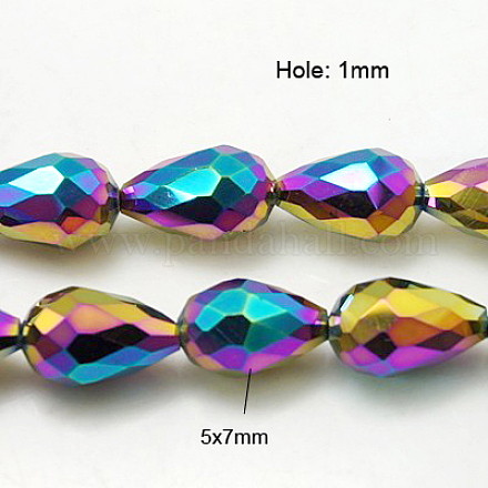 Electroplate Glass Beads Strands EGLA-D017-7x5mm-4-1