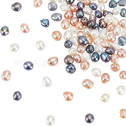 Chgcraft 90pcs 3 colores perlas de perlas de agua dulce cultivadas naturales hebras PEAR-CA0001-13-1