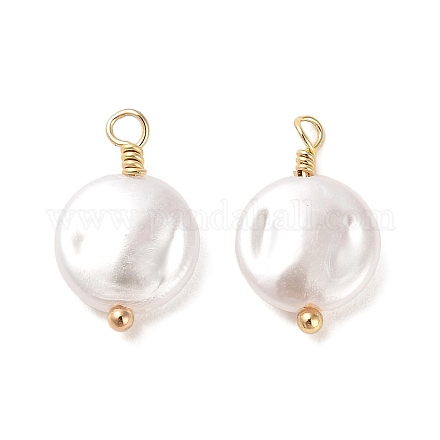Colgantes de perlas de imitación de plástico abs KK-M266-35G-1