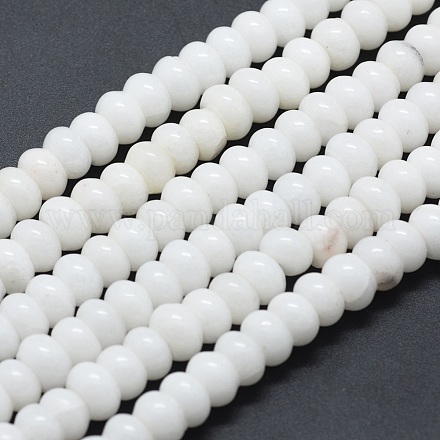 Chapelets de perles de jade blanche naturelle G-E507-02A-1