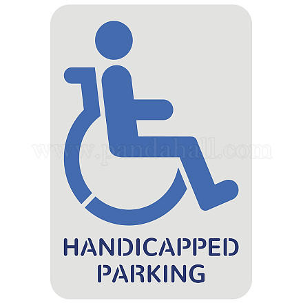 FINGERINSPIRE Handicap Stencil Template 29.7x21cm Plastic Handicap Painting Stencil Handicap Symbol with Handicapped Parking Word Reusable DIY Stencil for Parking Lots and Parking Spots DIY-WH0202-437-1
