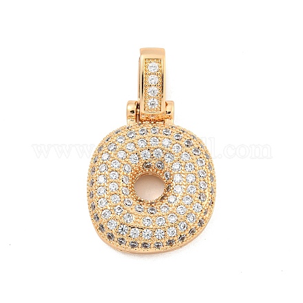 Латунные микропаве прозрачные подвески с фианитом KK-B099-01G-O-1
