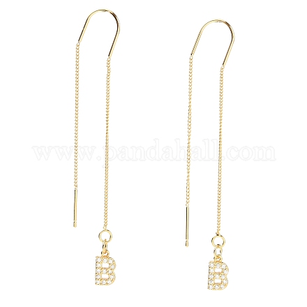 Brass Micro Pave Clear Cubic Zirconia Ear Threads EJEW-JE04295-02-1