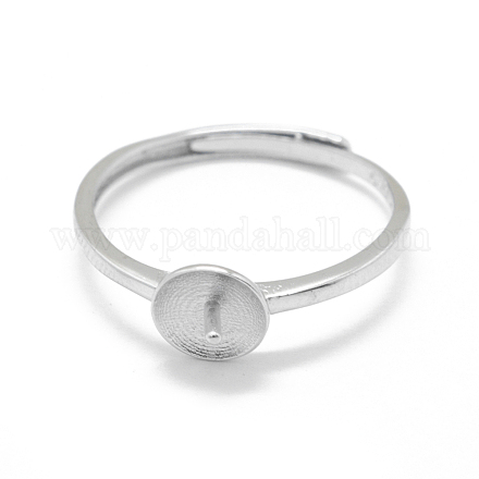 Componentes ajustables del anillo de dedo de plata de ley 925 con baño de rodio STER-L055-030P-1
