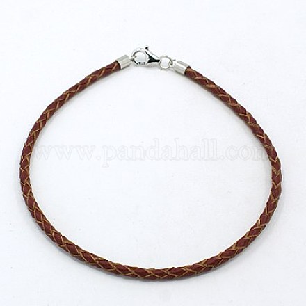 Braided Leather Bracelet Makings BJEW-E193-3mm-05-1
