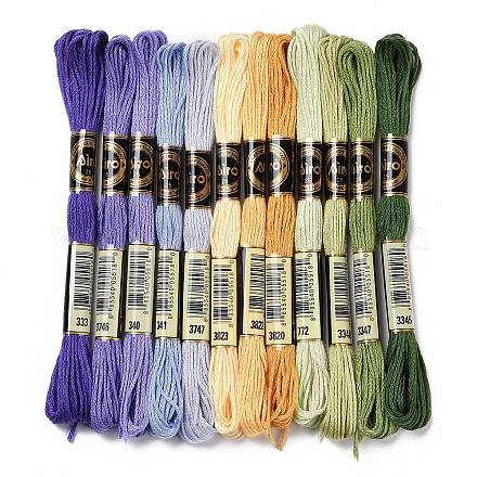 12 かせ 12 色 6 層ポリエステル刺繍糸  クロスステッチの糸  冬カラーシリーズ  ミックスカラー  0.5mm  約8.75ヤード（8m）/かせ  12 かせ/セット OCOR-M009-01B-14-1