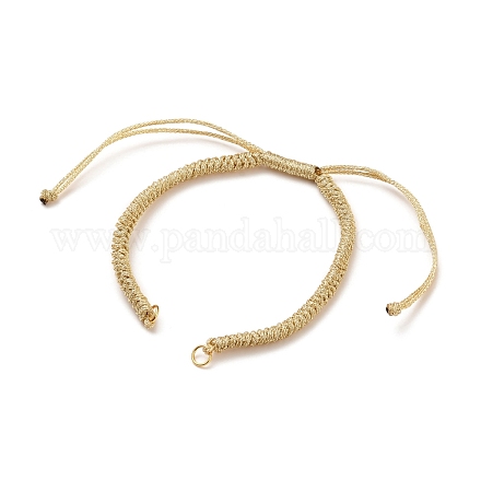 Fabrication de bracelet en cordon de polyester tressé réglable AJEW-JB00763-01-1