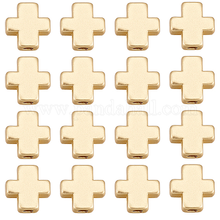 SUNNYCLUE 1 Box 50Pcs Cross Beads Real 18K Gold Plated Crosses Bulk Mini Small Golden Cross Bead Tiny Cross Beaded Charm Easter Crucifix Loose Spacer Beads for Jewelry Making Beading Kit DIY Craft FIND-SC0004-84-1