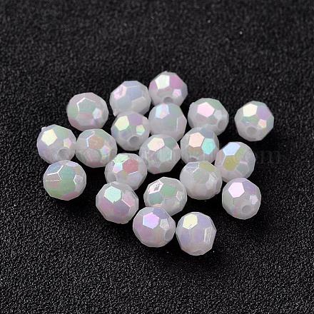 AB Color Plated Eco-Friendly Poly Styrene Acrylic Round Beads TACR-L004-10mm-78-1