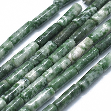 Chapelets de perles en jaspe à pois verts naturels G-F631-D13-1