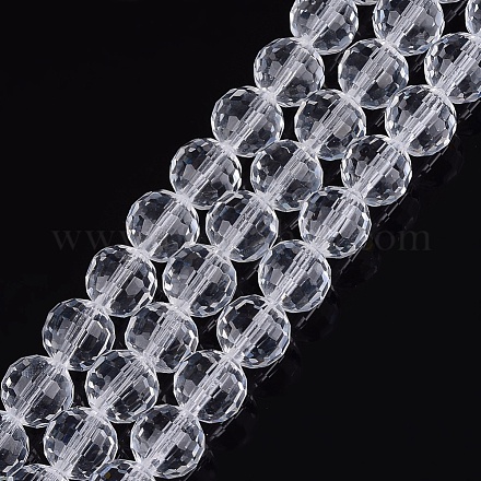 Chapelets de perles en verre transparent GLAA-R095-10mm-15-1