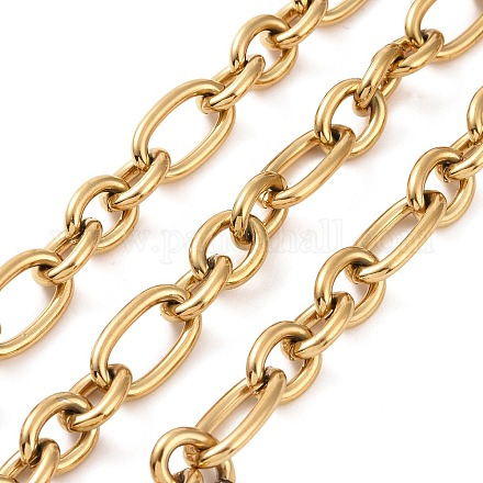 Ion Plating(IP) 304 Stainless Steel Figaro Chains CHS-E009-02G-1