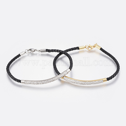 Unisex Braided Leather Cord Bracelets BJEW-I244-01-1