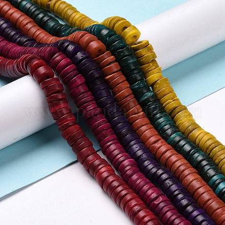 Dyed Natural Coconut Disc Bead Strands COCB-O003-07-M-1