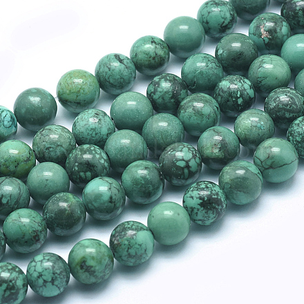 Brins de perles de magnésite naturelle TURQ-G148-06-8mm-1