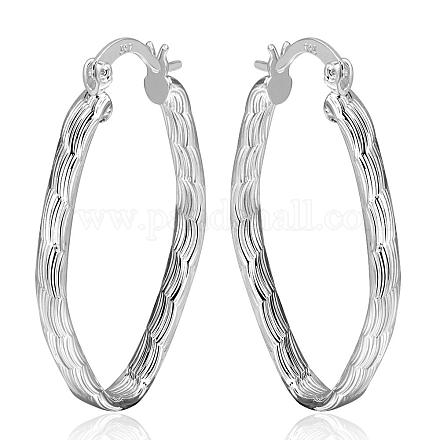 Grandes boucles d'oreilles en laiton plaqué argent pour femmes EJEW-BB11987-1