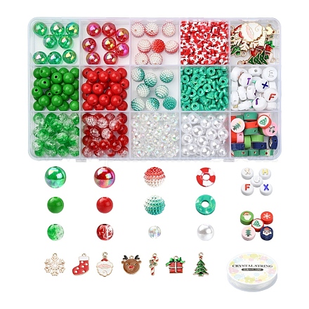 Kit per la creazione di collane con braccialetti di Natale fai da te DIY-YW0005-89-1