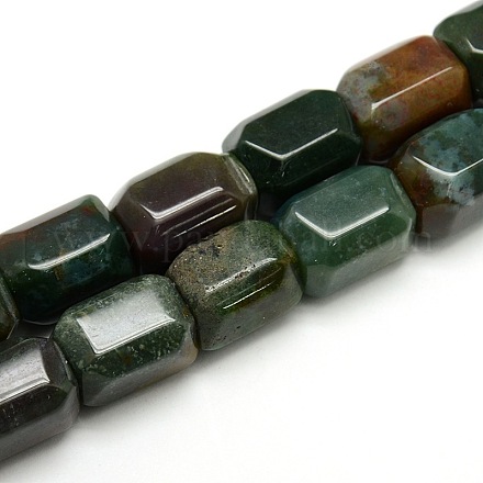 Natural Faceted Agate Column Bead Strands G-L174-07B-1