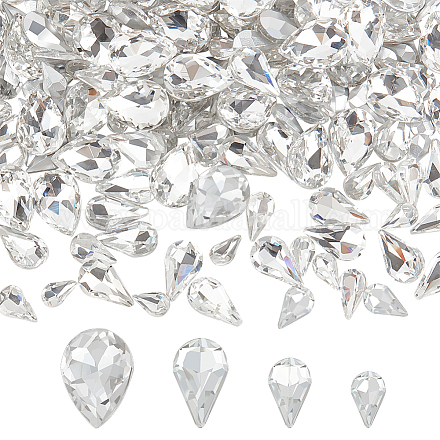 220 Stück Glas-Strass-Cabochons im 4-Stil GLAA-FG0001-12-1