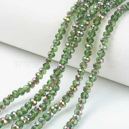 Electroplate Transparent Glass Beads Strands EGLA-A034-T2mm-R13-1