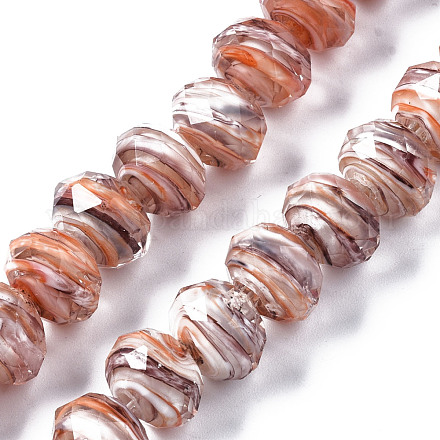 Chapelets de perles vernissées manuelles LAMP-T007-13A-1