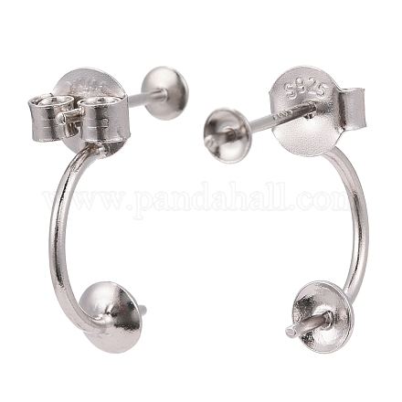 Accessoires pour boucles d'oreilles en argent sterling rhodié 925 STER-M089-08-1