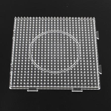 5x5mmDIYヒューズビーズに使用正方形ABCプラスチックペグボード  透明  146x146x7mm X-DIY-Q009-02-1